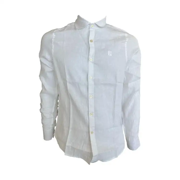 Urban Ring UR813001 Camicia M/L Uomo 100% Lino Bianco