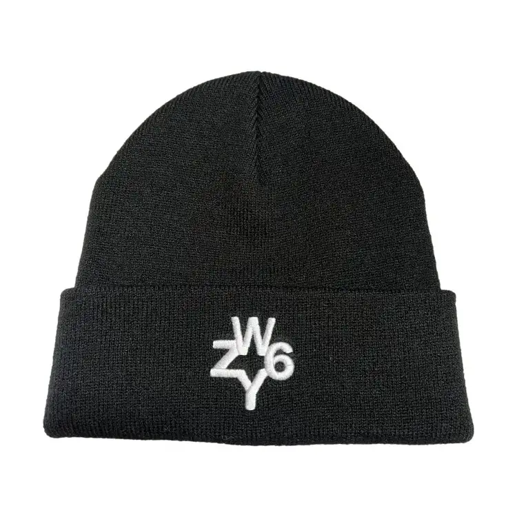 W6YZ BEANIE KNITTED LOGO Cappello Lana Uomo Nero