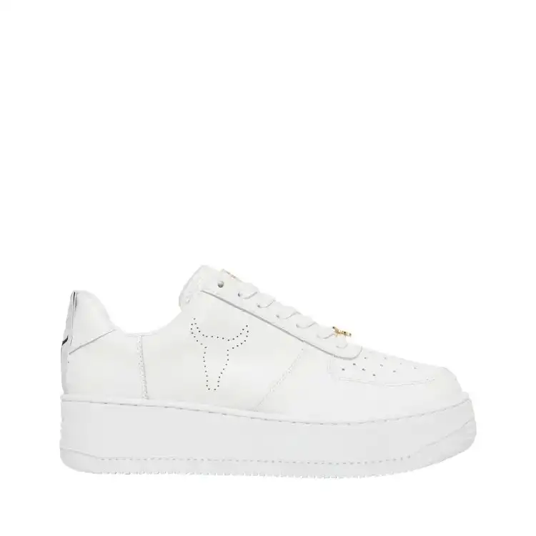 Windsor Smith Racerr Leather Sneakers Donna Platform Bianco