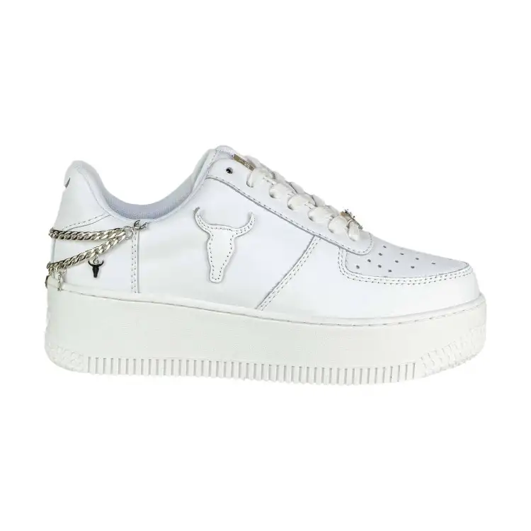 Windsor Smith Remember Leather Sneakers Donna Platform White Silver