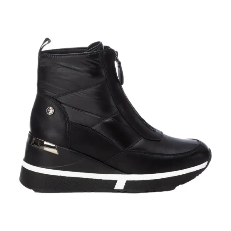 XTI 143079 Scarpe Donna Stivaletti Zip Anteriore con Zeppa Nero