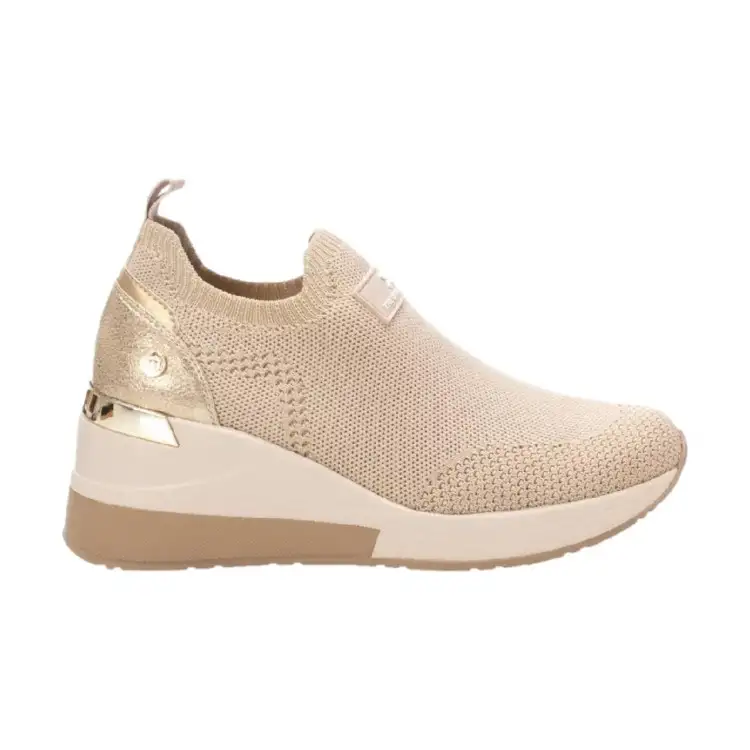 XTI 143718 Sneakers Donna Con Zeppa Beige