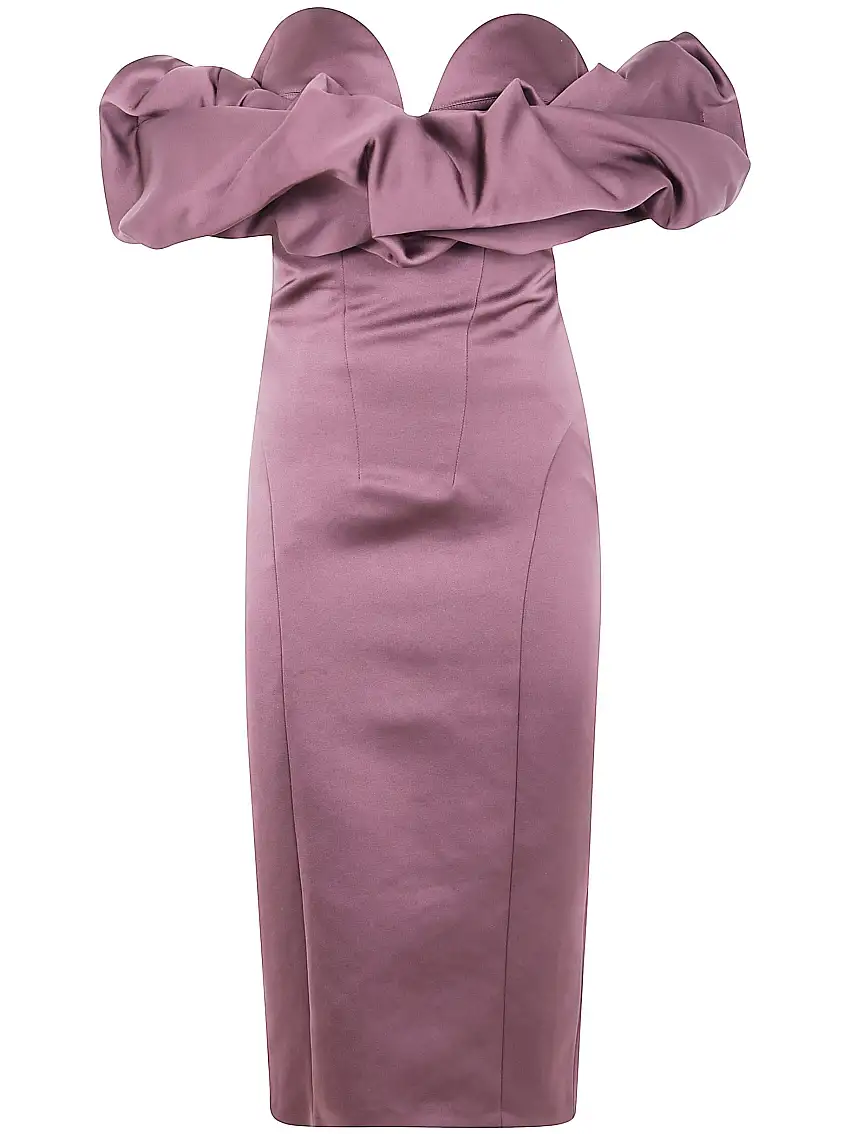 Abito Satinato Senza Spalle 23547622