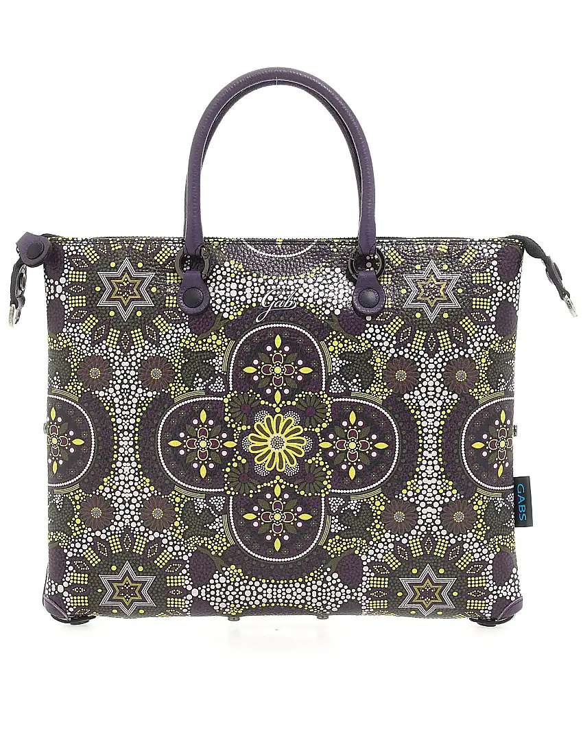 Gabs Zaino Trasformabile Hobo Shopper Tote Bauletto Arte Multicolore in Pelle