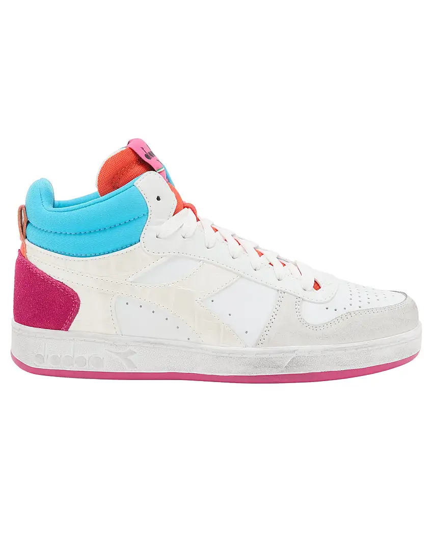 Diadora Sneakers Alta Magic Basket Suede Bianco