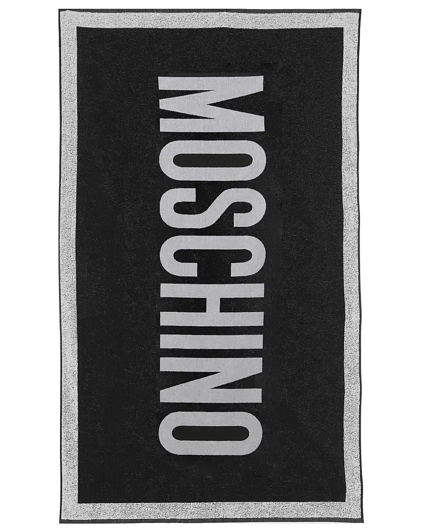 Moschino Swim Telo Spiaggia Cotone Nero