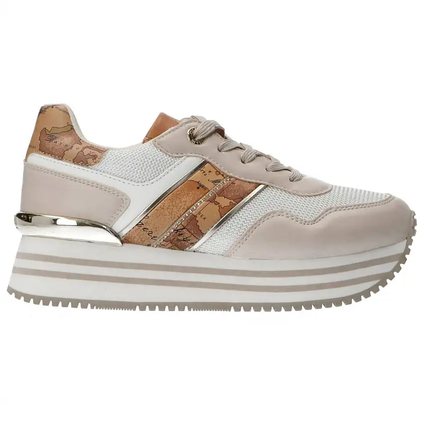 Platform lurex e mappa geo Beige