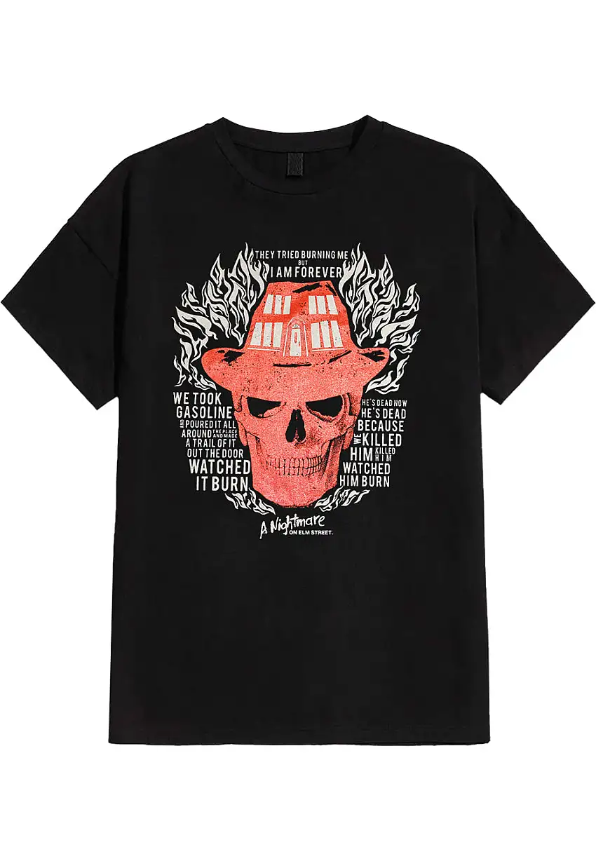 A Nightmare On Elm Street - Skull Flames - T-Shirt
