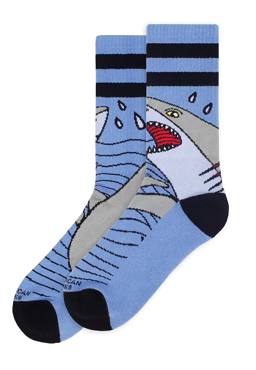 American Socks - Shark Strike Mid High Purple - Calzini