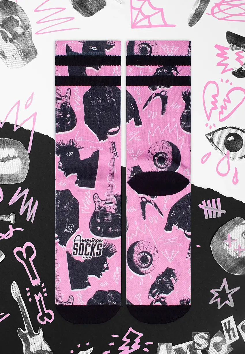 American Socks - Street Riot Mid High Pink - Calzini
