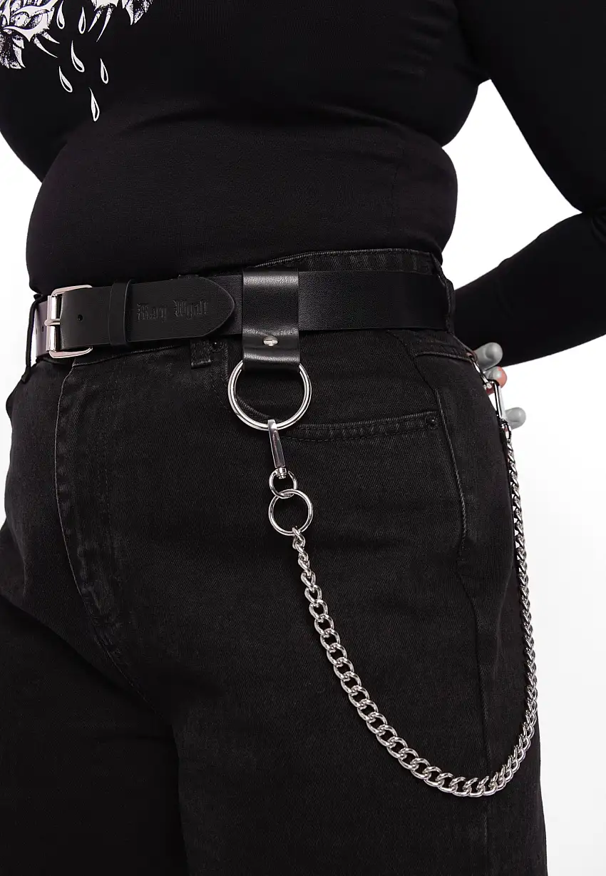 Mary Wyatt - Axis Appleskin Vegan Leather Chain Black - Cintura