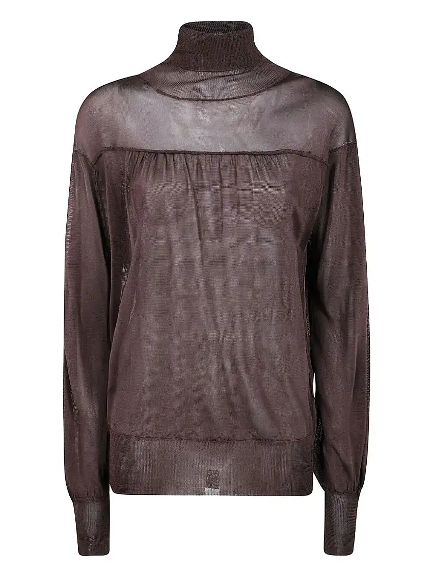 Maglione In Viscosa Con Collo Alto 39107351