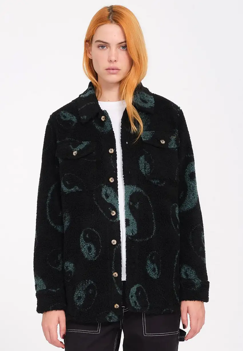 Volcom - Silent Sherpa Black Combo - Giacca