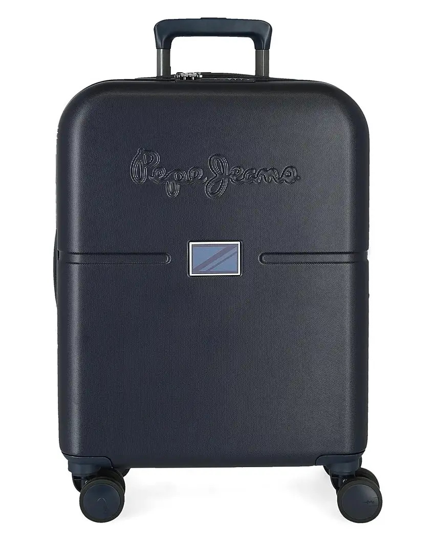 Pepe Jeans Valigia Cabin 4 Ruote In Abs Blu Unisex