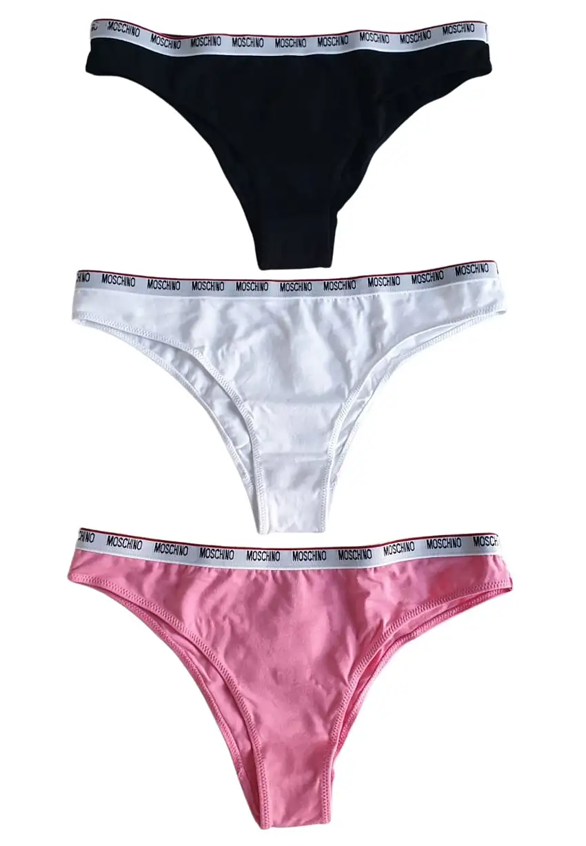 Moschino Underbear Slip in Confezione da 3 Cotone Multicolore