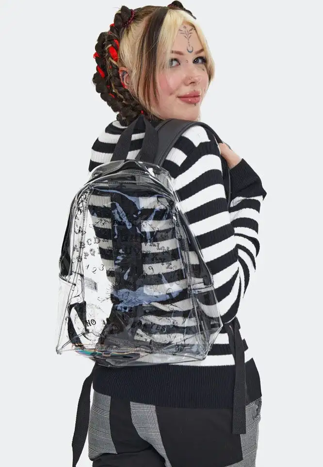 Jawbreaker - Gothic Skull Clear Mini Black - Zaino