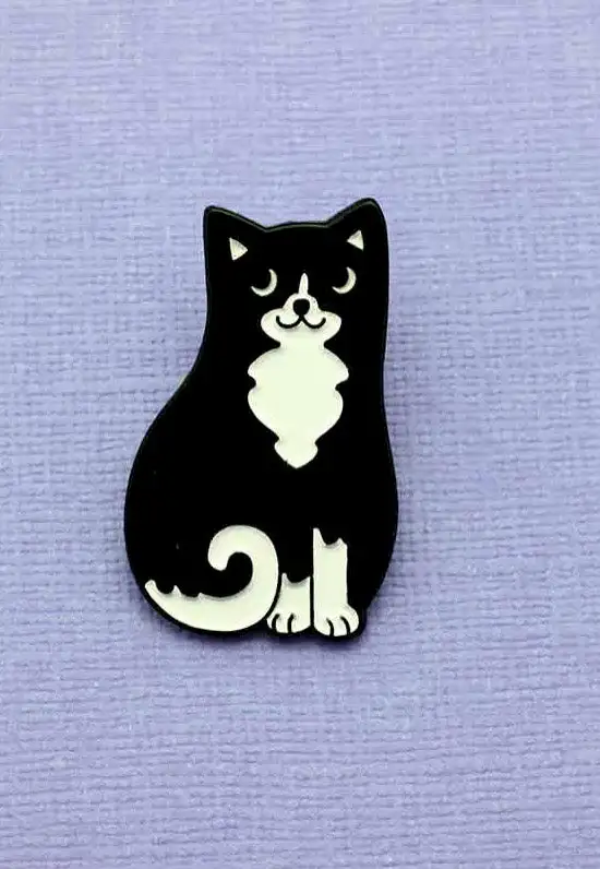 Punky Pins - Black & White Cat - Pin