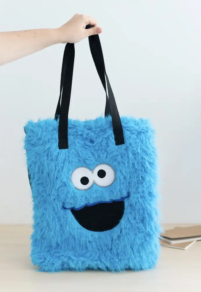 Sesame Street - Cookie Monster Plush - Borsa in tessuto