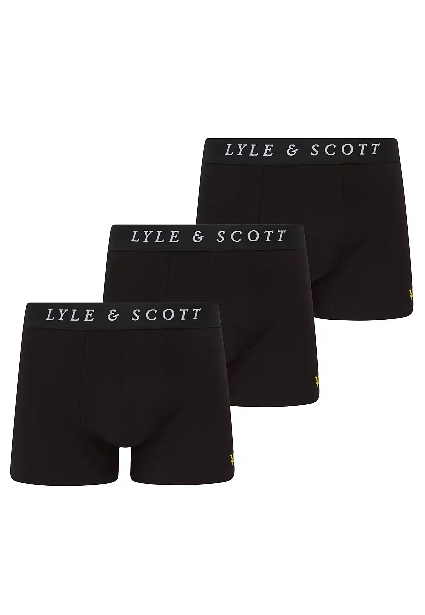 Lyle & Scott - Brown Pack Of 3 Basic Core Black - Boxer