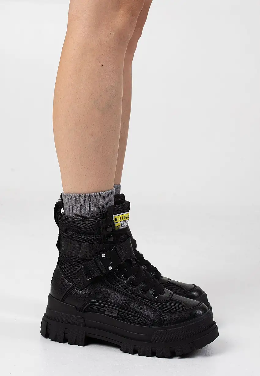 Buffalo - Aspha Com1 Vegan Nappa/Nylon Black - Scarpe da donna