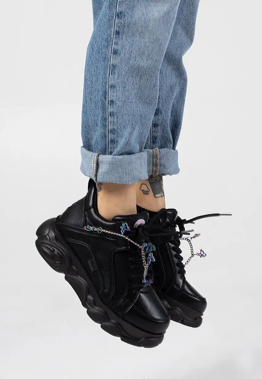 Buffalo - Cld Corin Chain Butterfly Vegan Nappa Black/Multi - Scarpe da donna