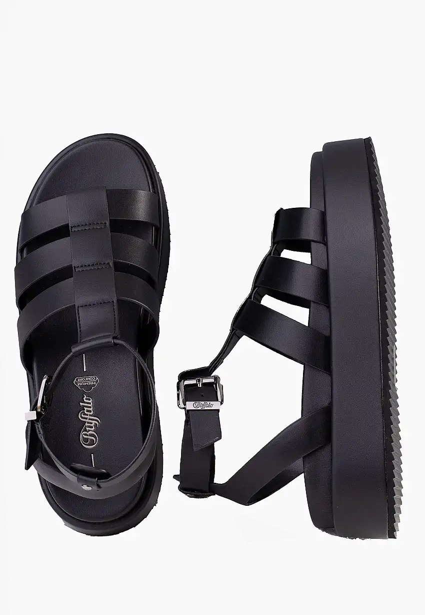 Buffalo - Noa Greek Vegan Nappa Black - Sandali da donna