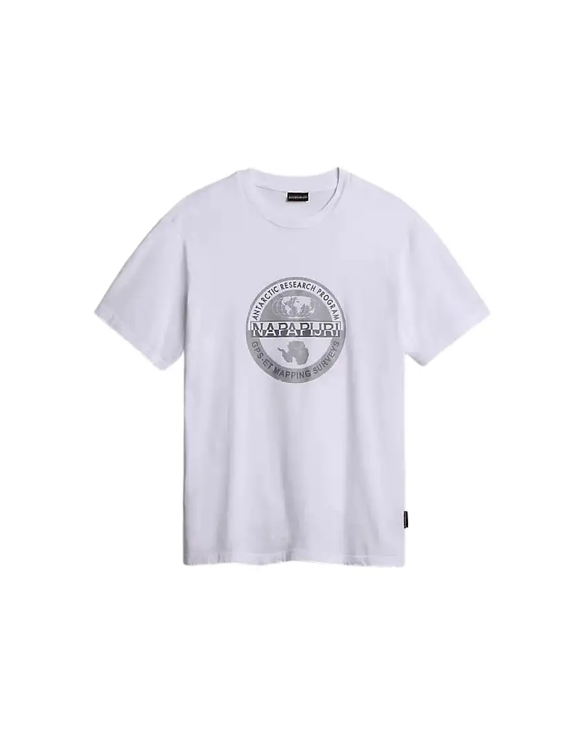 Napapijri T-shirt Manica Corta Girocollo 100% Cotone Bianco
