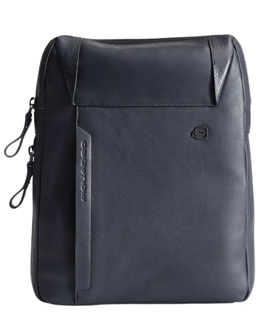 Piquadro Borsellotto In Pelle Con Espansione Blu Uomo