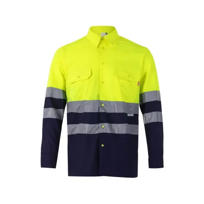 Camicia bicolore manica lunga da Lavoro Alta Visibilità Velilla 144