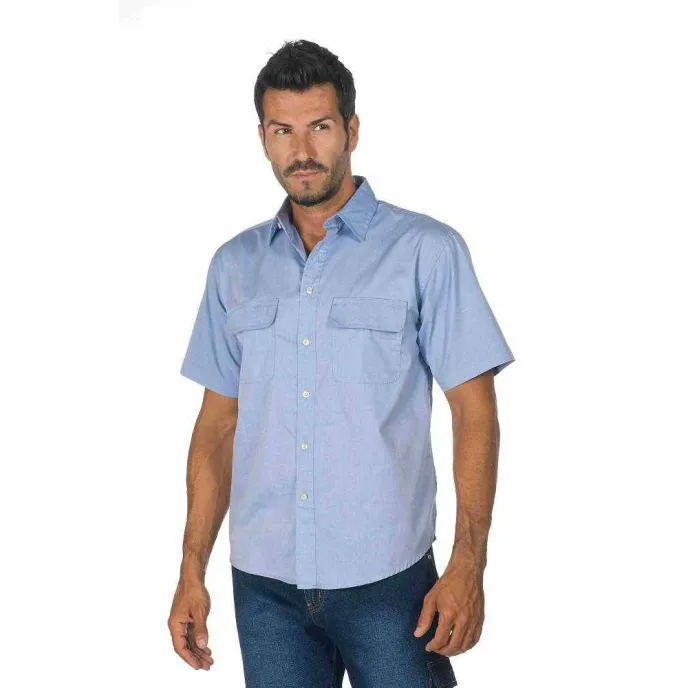 Camicia da lavoro 100% cotone manica corta chambray Logica 8162L