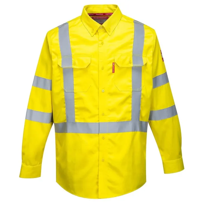 Camicia da Lavoro Bizflame Antistatica Ignifuga Alta Visibilità Portwest FR95