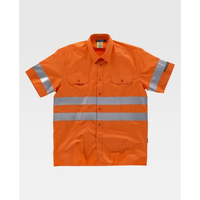 Camicia da Lavoro Manica Corta con Bande Rinfrangenti C3810 - Workteam