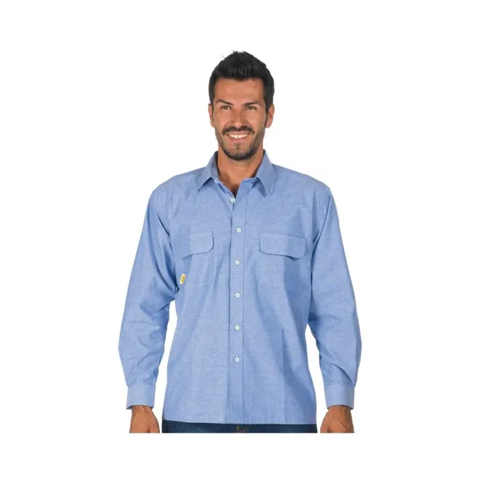 Camicia da lavoro Manica Lunga Chambray 100% cotone Logica 8160TOP-L
