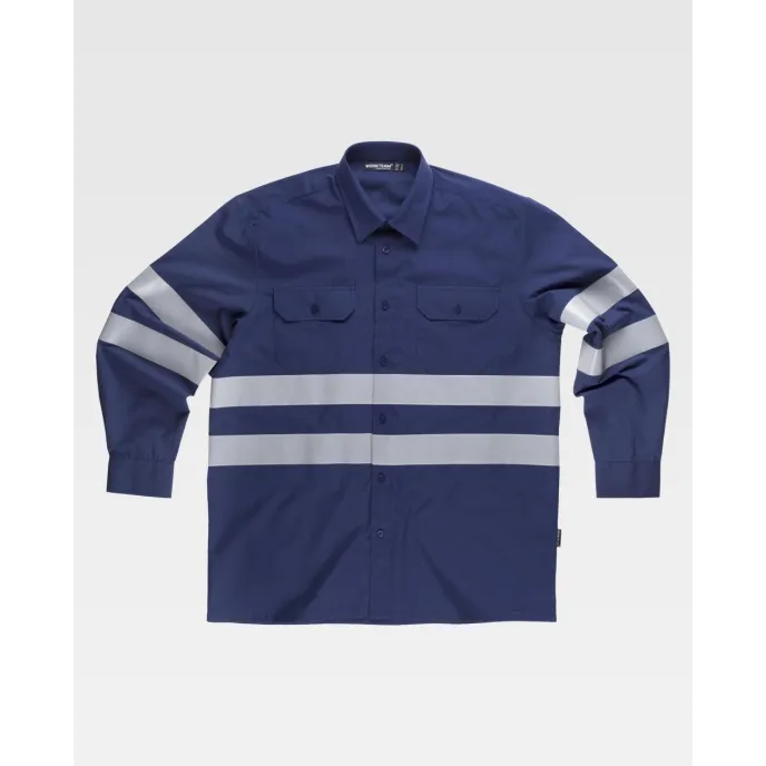 Camicia da Lavoro Manica Lunga con Bande B8007 - Workteam