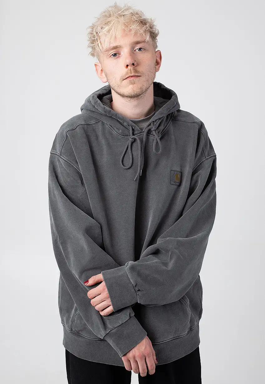 Carhartt WIP - Hooded Vista Garment Dyed Graphite - Felpa con cappuccio