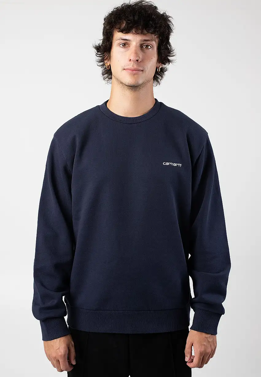 Carhartt WIP - Script Embroidery Air Force Blue / White - Felpa