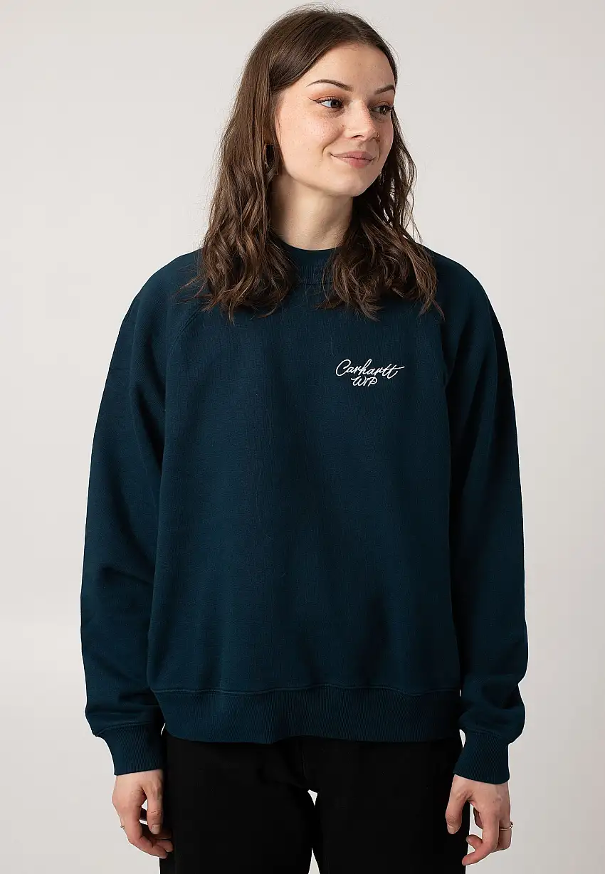 Carhartt WIP - W' Signature Duck Blue/White - Felpa