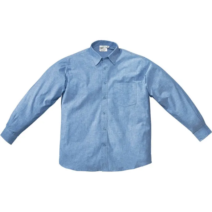 Camicia da lavoro in tessuto CHAMBRAY 100% Cotone Manica lunga