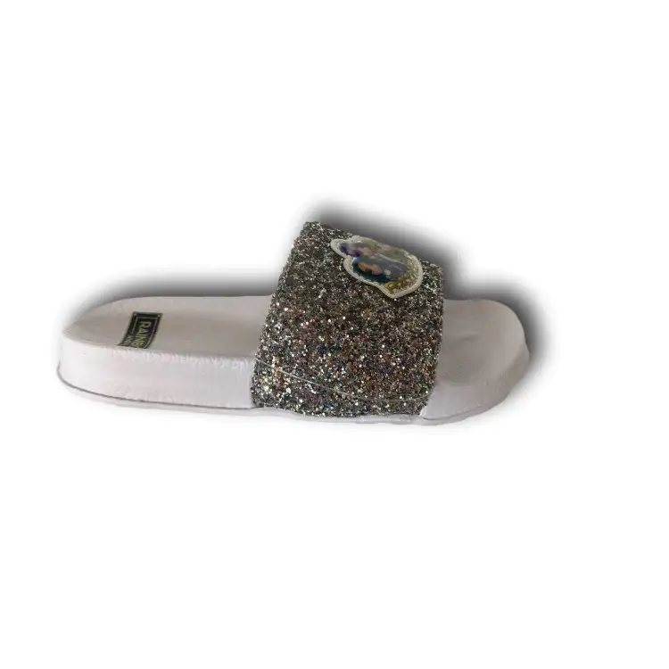 Rainbow High 8611 Ciabatte a Fascia Bambina Mare Piscina Casa Bianco Argento