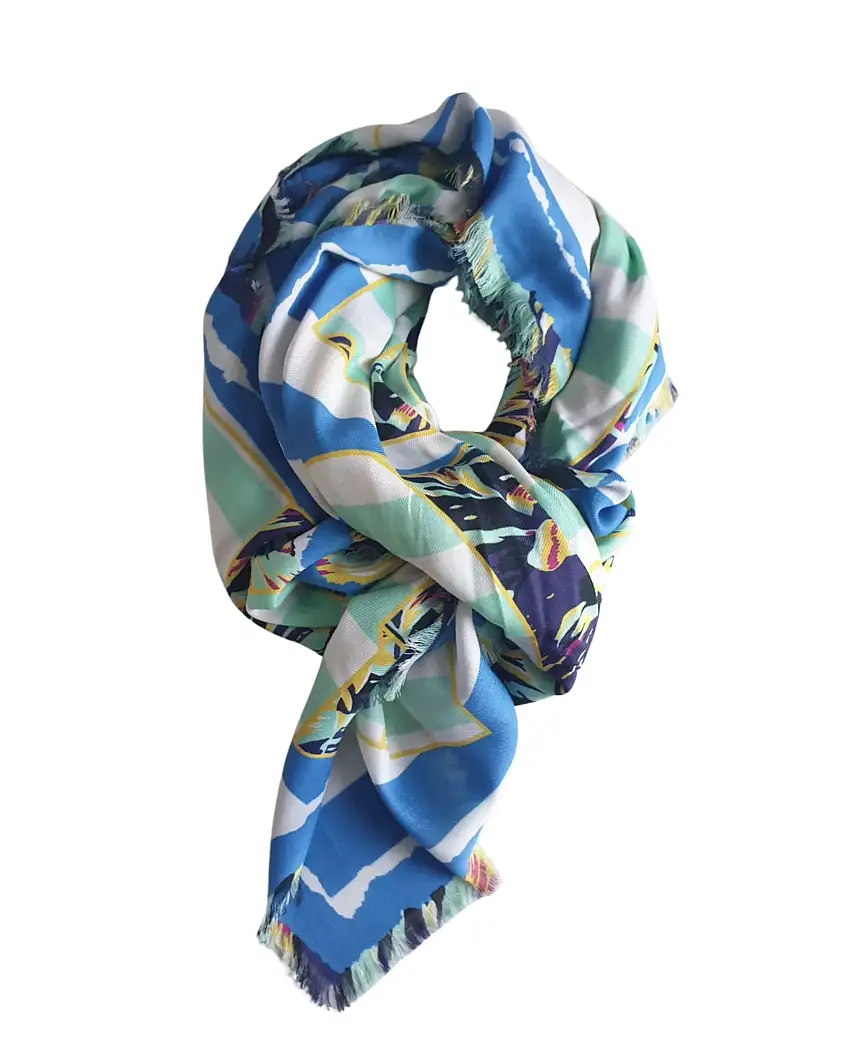Kenzo Stola Pashmina 135x135 cm Modal Blu