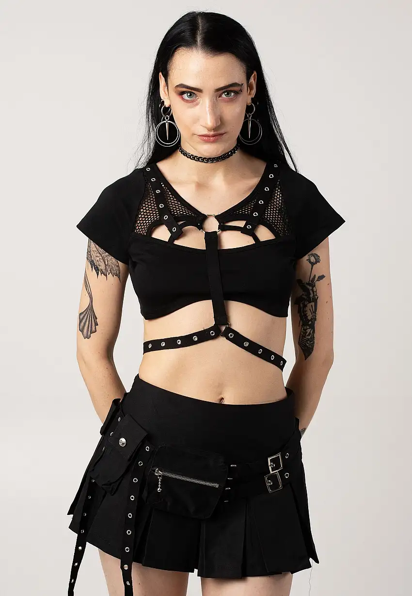 Dark In Love - Punk Rock Moto Crop Black - Top