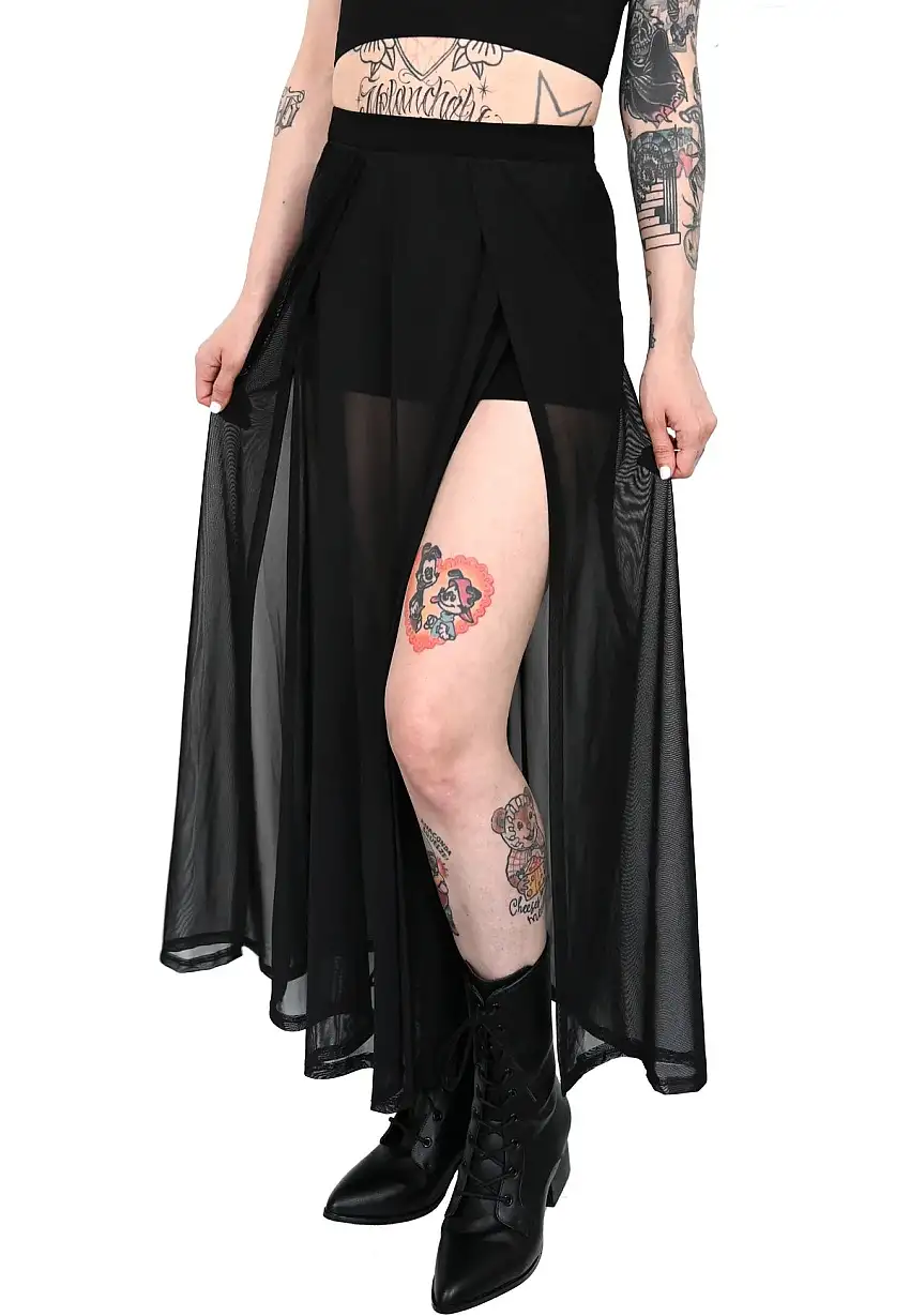 Foxblood - Mesh Darla Maxi With Built In Shorts Black - Gonna