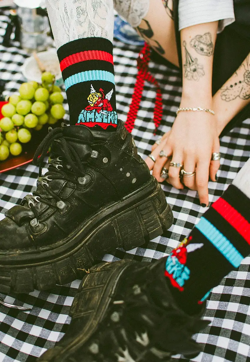 American Socks - Fallen Angel Mid High Black - Calzini