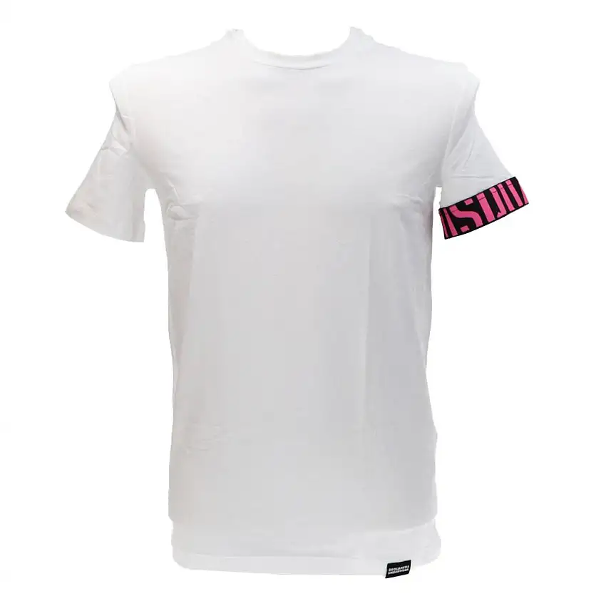 D9M3S5770 T-SHIRT Bianco Fucsia