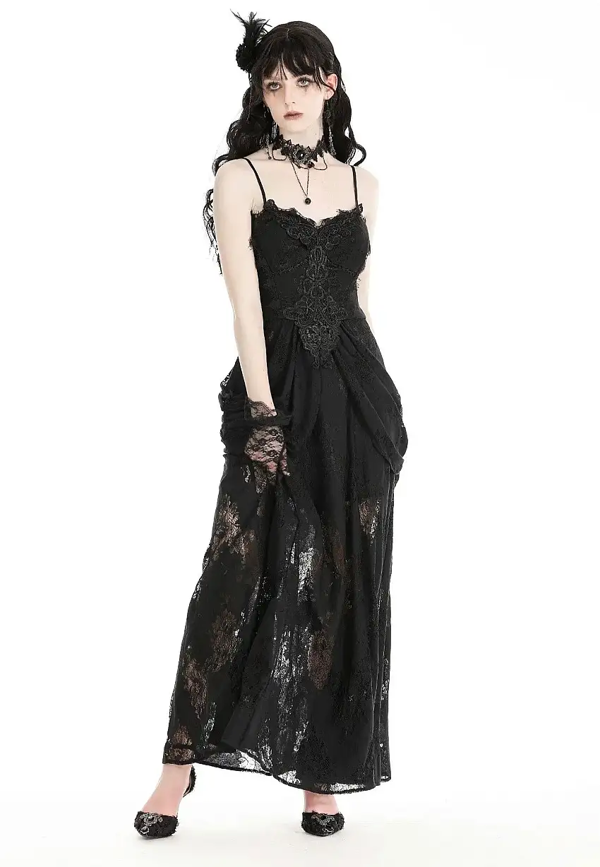 Dark In Love - Gothic Elegant Lace Black - Vestito