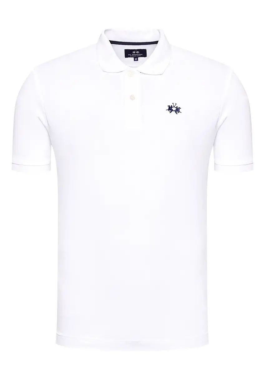 La Martina Polo Manica Corta Cotone Bianco Uomo piquet cotton
