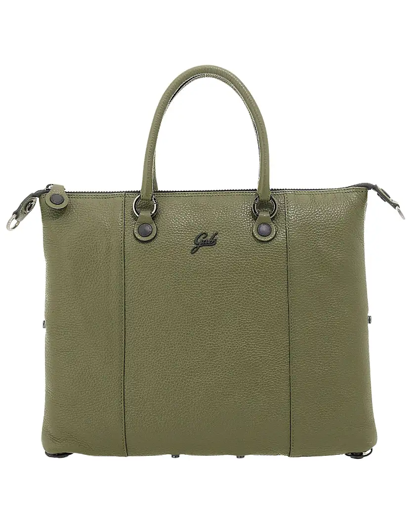 Gabs Borsa g3 plus Zaino Trasformabile Hobo Shopper Bauletto Pelle Verde savana