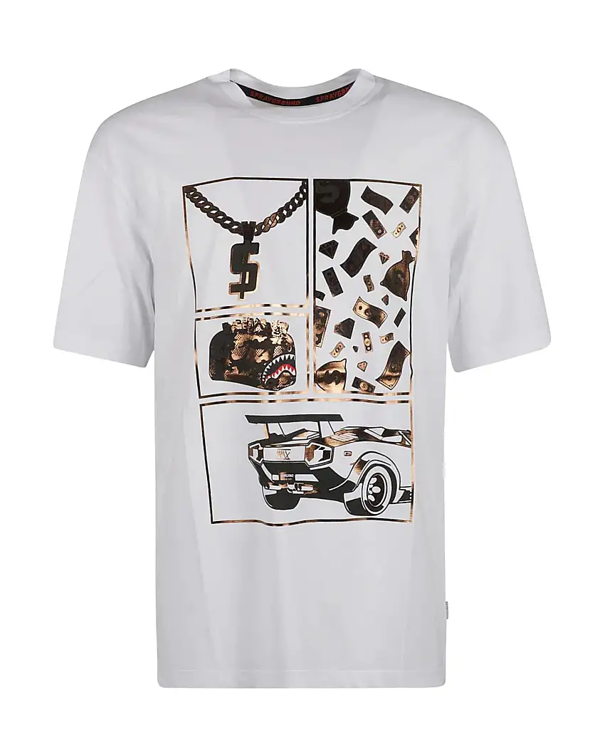 Sprayground T-Shirt Be Rich Bianco