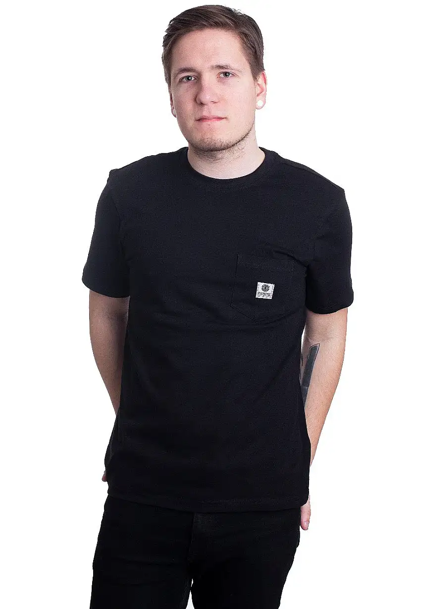Element - Basic Pocket Label S Flint Black - T-Shirt