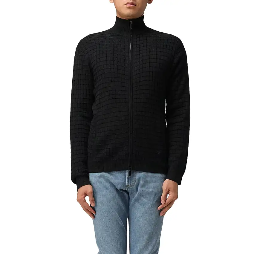 Cardigan Uomo rasato con zip